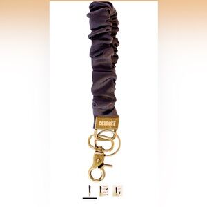 ANDI Scrunchie Keychain in Black with Gold hardware